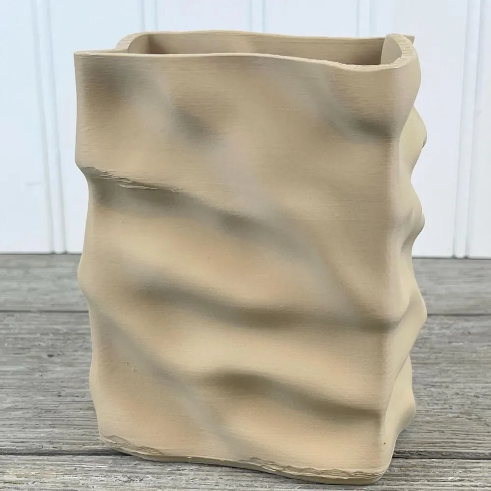 Paper Bag Sack Vase, Papur C Vase, Flower Vase, Crumpled Sack